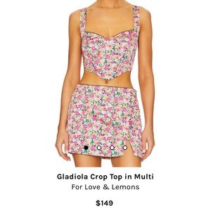 For Love & Lemons Gladiola crop top m medium